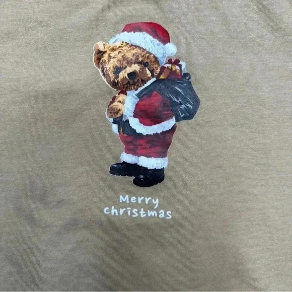 Denim & Flower T-Shirt Christmas Bear Tan Size 6 - Picture 2 of 16